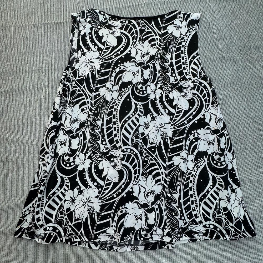 Brittany Black A-Line Mini Skirt Black and White Cocktail